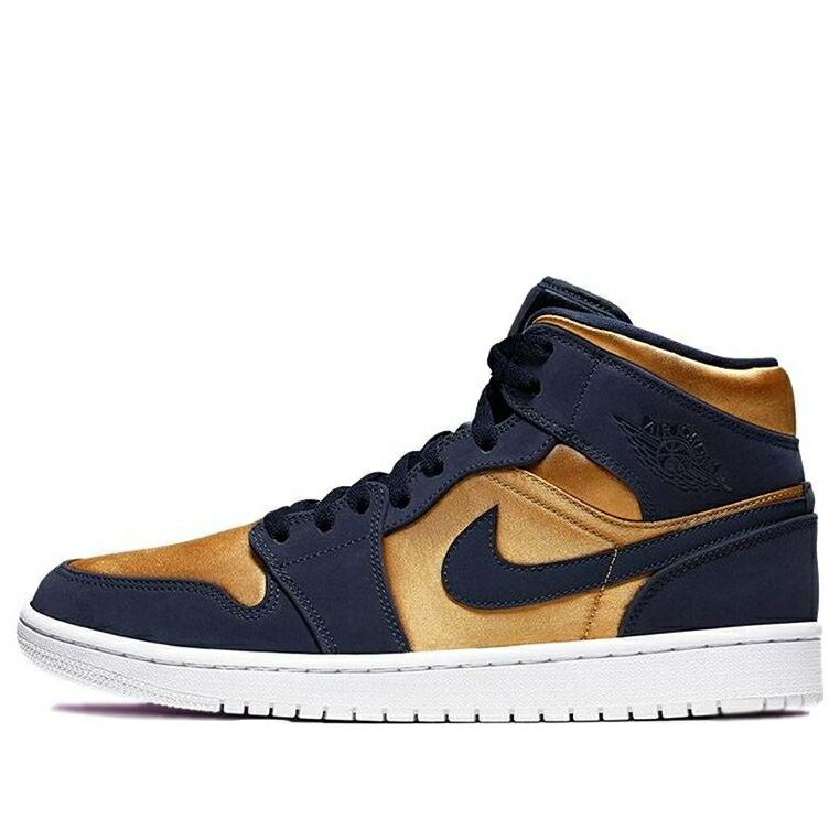 ナイキ ジョーダン ミッド 割り増し金 紫 相撲取り草 \u0027STAIN GOLD\u0027 スニーカー メンズ JORDAN AIR 1 MID SE PREMIUM 852542-401 / OBSIDIAN HYPER VIOLET DESERT