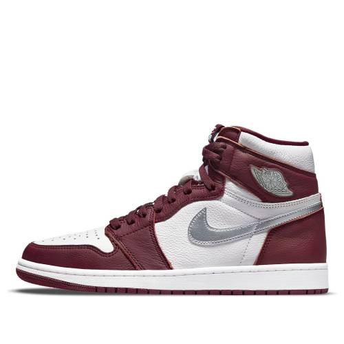 ナイキ ジョーダン ハイ 白色 ホワイト 銀色 シルバー BORDEAUX スニーカー メンズ JORDAN AIR 1 RETRO HIGH OG 555088-611 / BORDEAUX WHITE METALLIC SILVER