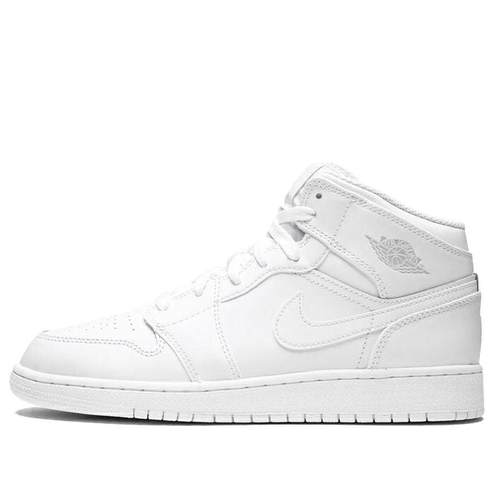 ナイキ ジョーダン ミッド 白いこと 白いこと 純一無雑 プラチナム \u0027TRIPLE WHITE\u0027 お坊っちゃん キッズ JORDAN (GS) AIR 1 RETRO MID 554725-104 / WHITE PURE PLATINUM もの言う花 マタニティ スニーカー