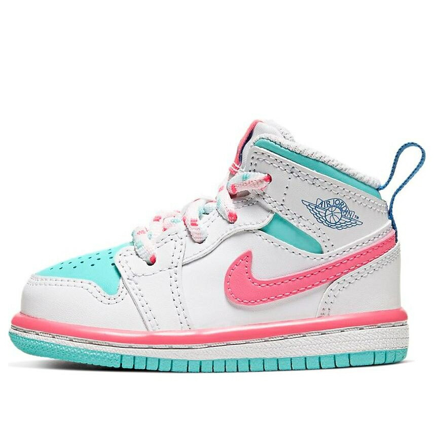 ナイキ ジョーダン ミッド \u0027DIGITAL PINK\u0027 もの言う花 JORDAN (TD) AIR 1 MID 644507-102 / WHITEPINKBLUE