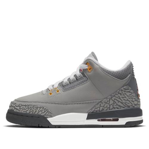 ナイキ ジョーダン 銀色 シルバー 橙 オレンジ COOL GREY ジュニア キッズ JORDAN (GS) AIR 3 RETRO 2021 398614-012 / SILVER LIGHT GRAPHITE ORANGE ベビー マタニティ スニーカー