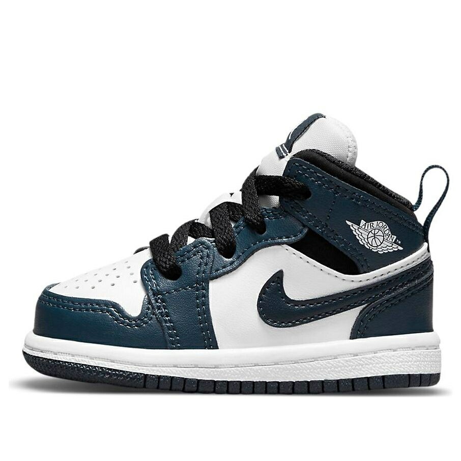 ナイキ ジョーダン ミッド 青碧 青碧 白いこと 白いこと \u0027ARMORY NAVY\u0027 もの言う花 JORDAN (TD) AIR 1 MID 640735-411 / BLUE WHITE