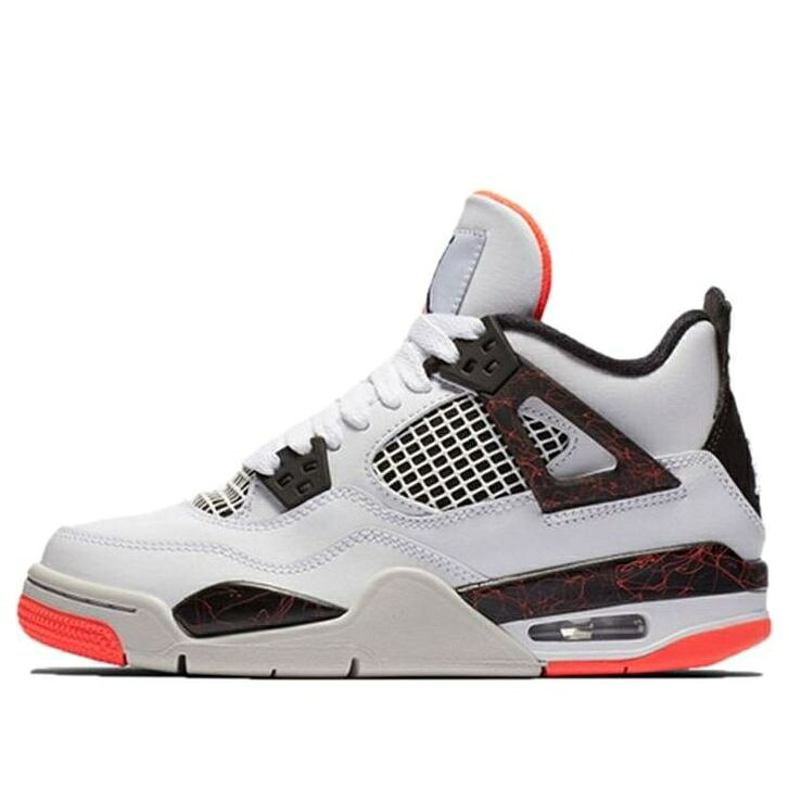 ナイキ ジョーダン 白色 ホワイト 黒色 ブラック クリムゾン 'PALE CITRON' ジュニア キッズ JORDAN (GS) AIR 4 RETRO 408452-116 / WHITE BLACK BRIGHT CRIMSON ベビー マタニティ スニーカー|スニケス