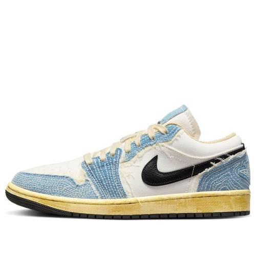 ナイキ ジョーダン 黒色 ブラック アイボリー ASHIKO DENIM スニーカー メンズ JORDAN AIR 1 LOW SE WRMK FN7670-493 / ASHEN SLATE BLACK PALE IVORY