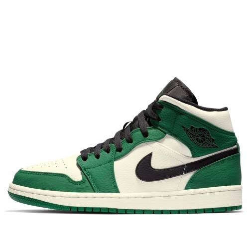 ナイキ ジョーダン ミッド 緑 緑であること 黒いこと 黒いこと \u0027PINE GREEN\u0027 スニーカー メンズ JORDAN AIR 1 MID 852542-301 / PIN GREEN BLACK SAIL