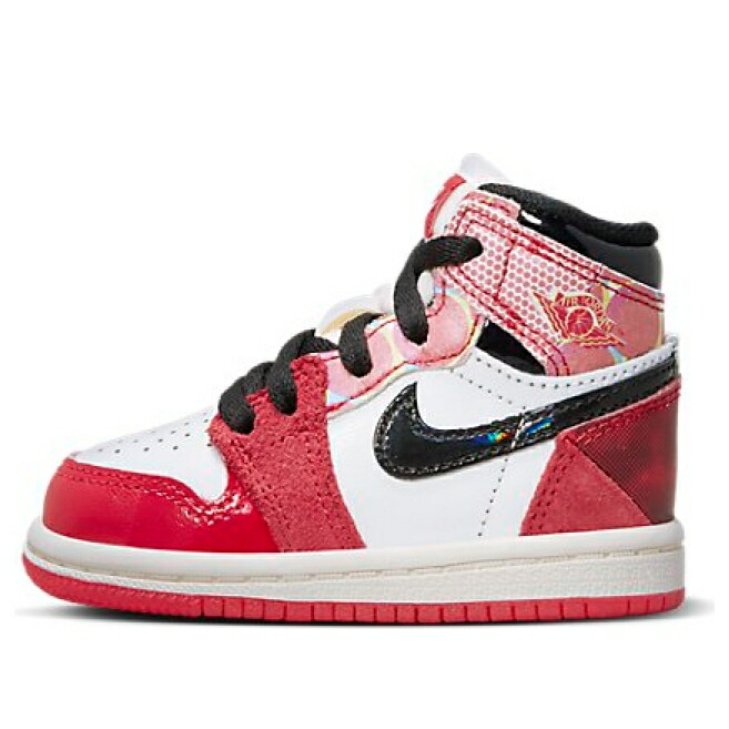 ナイキ ジョーダン ハイ 赤 レッド 黒色 ブラック 白色 ホワイト 'SPIDERMAN: SPIDERVERSE' ベビー JORDAN (TD) AIR 1 RETRO HIGH OG X MARVEL 'SPIDER-MAN: ACROSS THE SPIDER-VERSE' DV1750-601 / UNIVERSITY RED BLACK WHITE