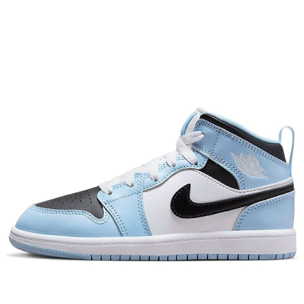ナイキ ジョーダン ミッド 白色 ホワイト 青色 ブルー 'ICE BLUE' ジュニア キッズ JORDAN (PS) AIR 1 MID 640737-401 / WHITE BLUE ベビー マタニティ スニーカー|スニケス