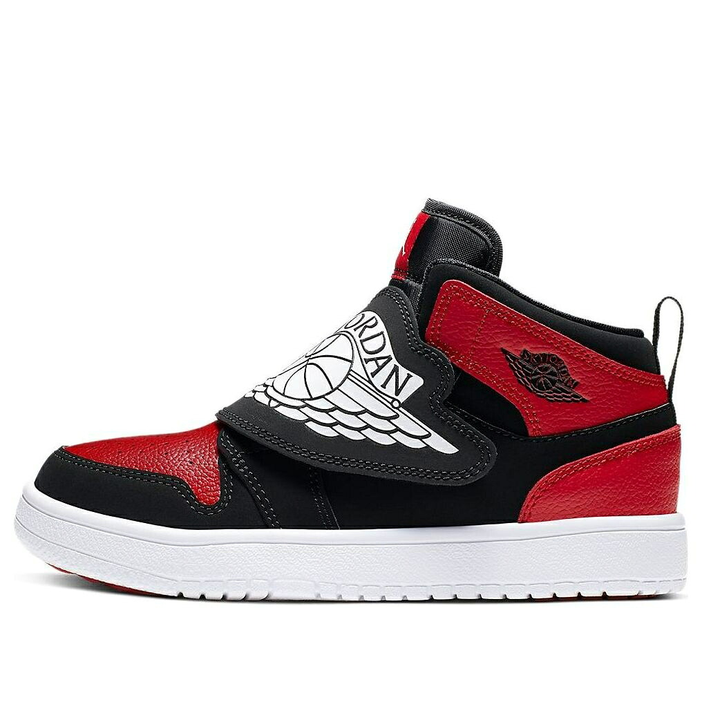 ナイキ ジョーダン 黒色 ブラック 白色 ホワイト 赤 レッド 'BRED' ジュニア キッズ JORDAN (PS) AIR 1 BQ7197-001 / BLACK WHITE GYM RED ベビー マタニティ スニーカー