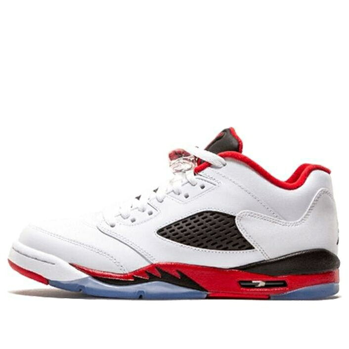 ナイキ ジョーダン 白色 ホワイト ファイア 赤 レッド 黒色 ブラック 'FIRE RED' ジュニア キッズ JORDAN (GS) AIR 5 RETRO LOW 2016 314338-101 / WHITE FIRE RED BLACK ベビー マタニティ スニーカー｜スニケス