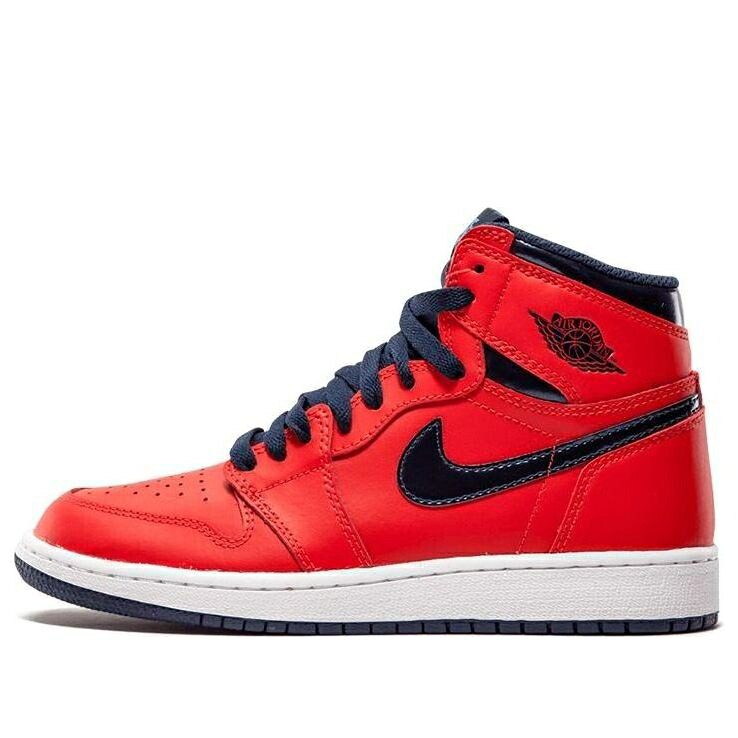 ナイキ ジョーダン ミッド \u0027LETTERMAN\u0027 御坊っちゃん キッズ JORDAN (GS) AIR 1 RETRO 575441-606 / LTCRMSN MID NVY UNVRSTY BL WH もの言う花 マタニティ スニーカー 靴-スニーカー-キッズ・ベビー・マタニティ