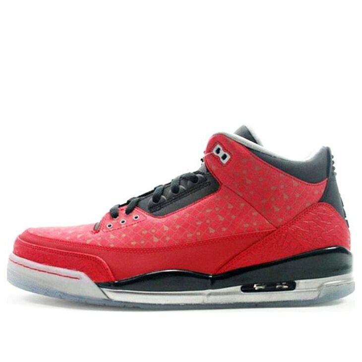 ナイキ ジョーダン 赤 レッド 黒色 ブラック 'RED BLACK' スニーカー メンズ JORDAN AIR 3 RETRO DOERNBECHER (2013) GOLDSILVER 437536-600B / RED GOLDSILVER BLACK