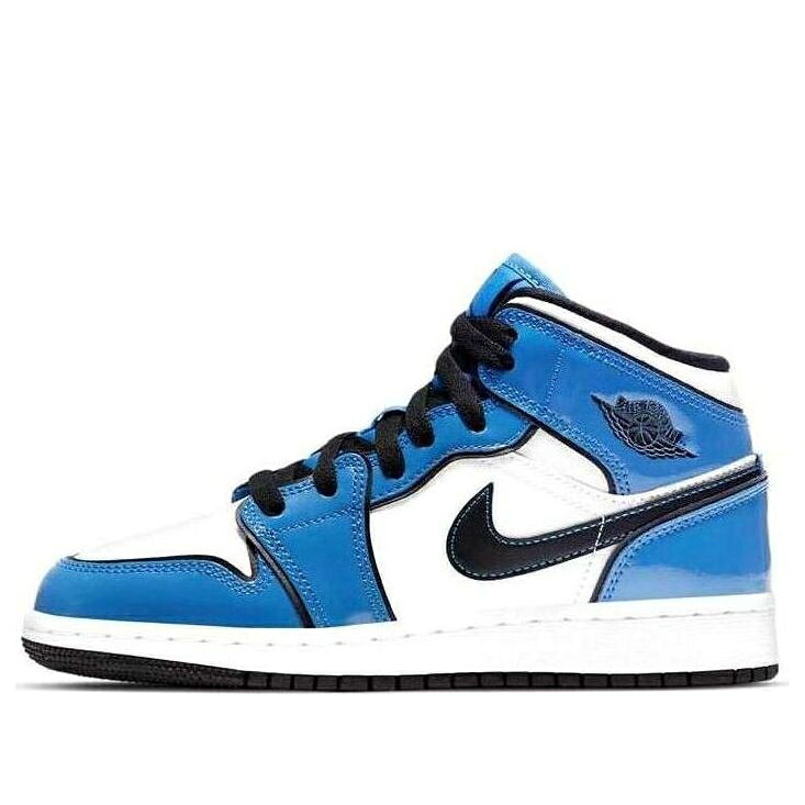 ナイキ ジョーダン ミッド 青色 ブルー 白色 ホワイト 黒色 ブラック 'SIGNAL BLUE' ジュニア キッズ JORDAN (GS) AIR 1 MID SE BQ6931-402 / SIGNAL BLUE WHITE BLACK ベビー マタニティ スニーカー|スニケス