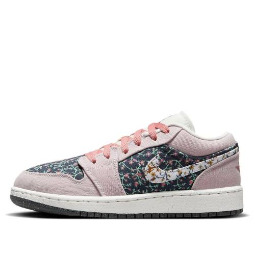 ナイキ ジョーダン ピンク 白色 ホワイト 黒色 ブラック 'CANVAS FLORAL' ジュニア キッズ JORDAN (GS) AIR 1 LOW FJ3445-001 / FADED PINK WHITE BLACK ベビー マタニティ スニーカー
