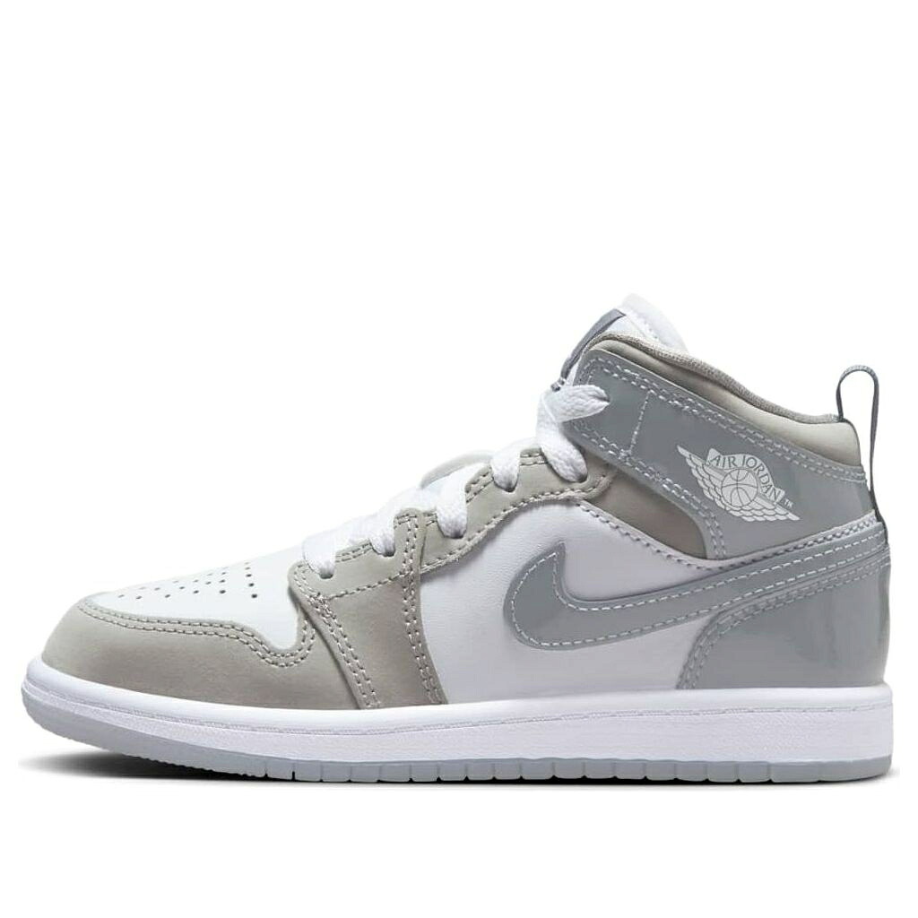 ナイキ ジョーダン ミッド 灰色 グレー クール 白色 ホワイト 'WHITE GREY' ジュニア キッズ JORDAN (PS) AIR 1 MID SE MEDIUM GREY COOL HF3194-100 / WHITE MEDIUM GREY COOL GREY ベビー マタニティ スニーカー｜スニケス
