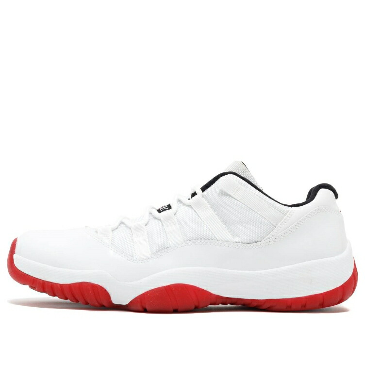 ナイキ ジョーダン 白色 ホワイト 赤 レッド 黒色 ブラック 'CHERRY BOTTOM' スニーカー メンズ JORDAN AIR 11 RETRO LOW 528895-101 / WHITE VARSITY RED BLACK
