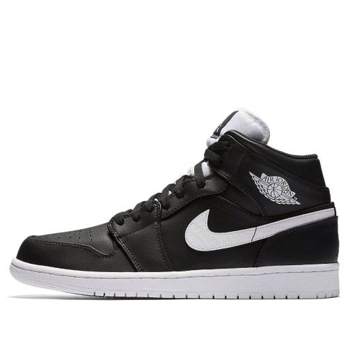 ナイキ ジョーダン ミッド 黒いこと 黒いこと 白いこと 白いこと \u0027BLACK WHITE\u0027 スニーカー メンズ JORDAN AIR 1 RETRO MID 554724-038 / BLACK WHITE