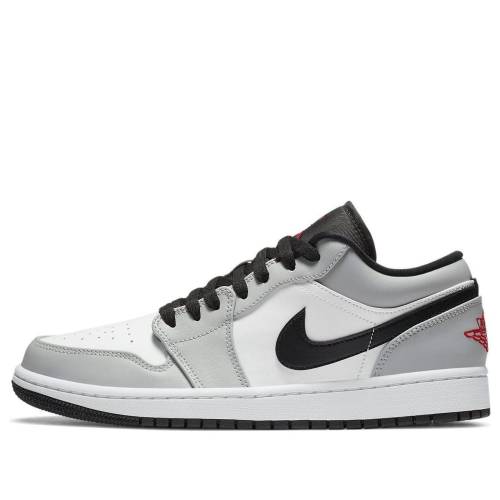 ナイキ ジョーダン 薄墨色 薄墨色 赤 赤いこと 白いこと 白いこと \u0027LIGHT GREY\u0027 スニーカー メンズ JORDAN AIR 1 LOW SMOKE 553558-030 / LIGHT SMOKE GREY GYM RED WHITE
