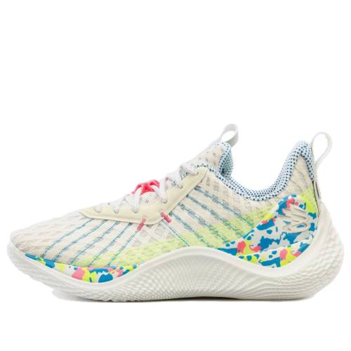 カリー 白色 ホワイト 青色 ブルー アンダーアーマー 'SPLASH PARTY' ジュニア キッズ UNDER ARMOUR (GS) UNDER ARMOUR CURRY 10 3026293-100 / WHITE ELECTRIC BLUE METALLIC ベビー マタニティ スニーカー|スニケス