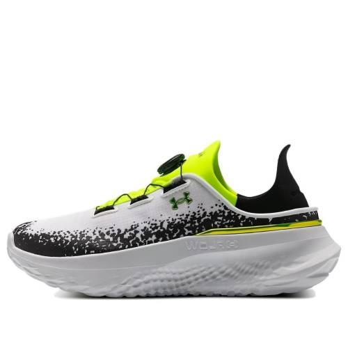 メガ ハイ 白色 ホワイト 黒色 ブラック 黄色 イエロー アンダーアーマー 'WHITE YELLOW' スニーカー メンズ UNDER ARMOUR UNDER ARMOUR SLIPSPEED MEGA HIGH VIS 3028539-107 / WHITE BLACK HIGH VIS YELLOW