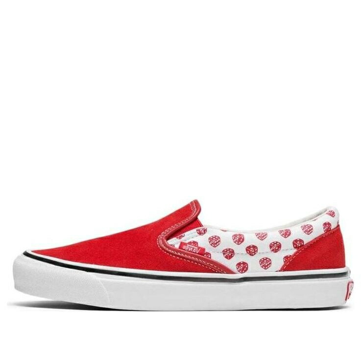 ヴァンズ バンズ スリッポン 赤 レッド 白色 ホワイト DICE スニーカー メンズ VANS X BODEGA SLIP-ON LX VN0A45JKTH7 / RED WHITE
