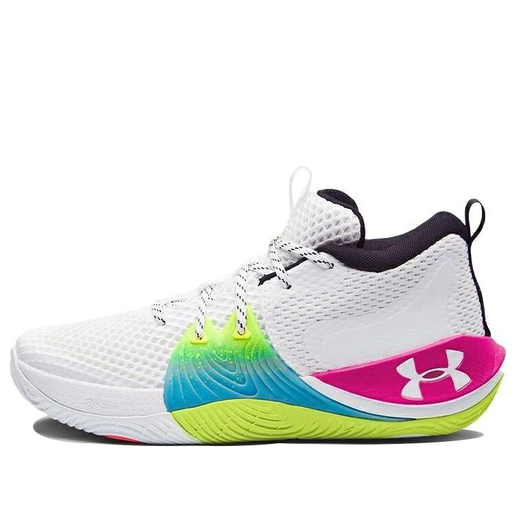 白色 ホワイト ピンク 緑 グリーン アンダーアーマー 'DRAFT NIGHT' スニーカー メンズ UNDER ARMOUR UNDER ARMOUR EMBIID ONE 3023086-103 / WHITE PINK GREEN