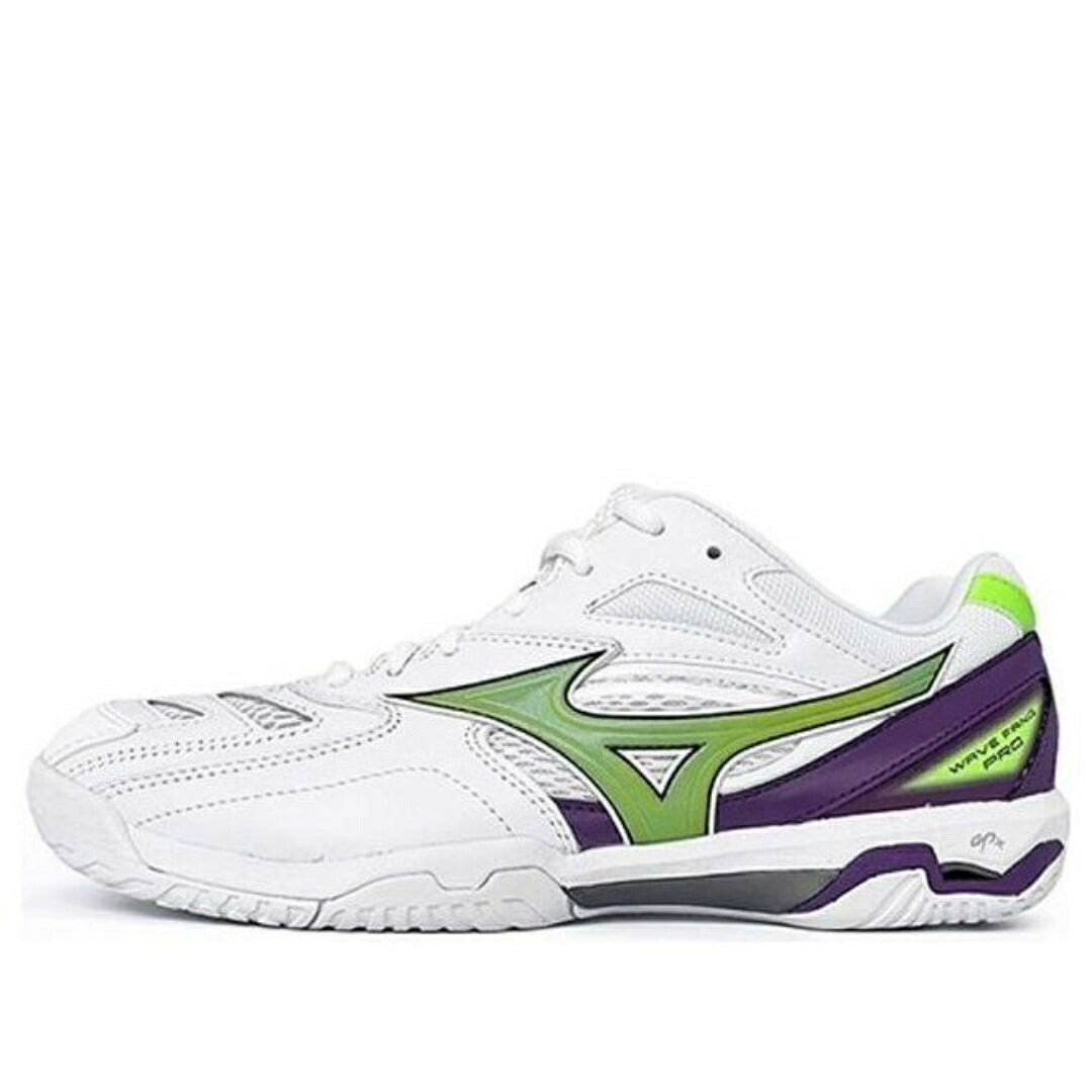 ミズノ ウェーブ ウェイブ プロ 緑 グリーン 白色 ホワイト 紫 パープル WHITE PURPLE スニーカー メンズ MIZUNO WAVE FANG PRO GREEN 71GA210000 / WHITE GREEN PURPLE