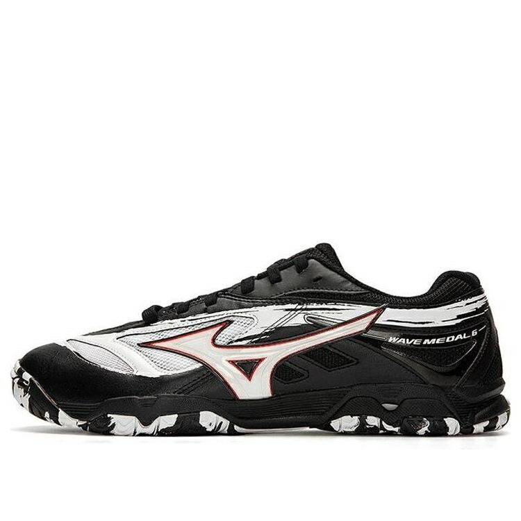 ミズノ ウェーブ ウェイブ 白色 ホワイト 黒色 ブラック 赤 レッド 'BLACK RED' スニーカー メンズ MIZUNO WAVE MEDAL 6 WHITE 81GA191519 / BLACK WHITE RED