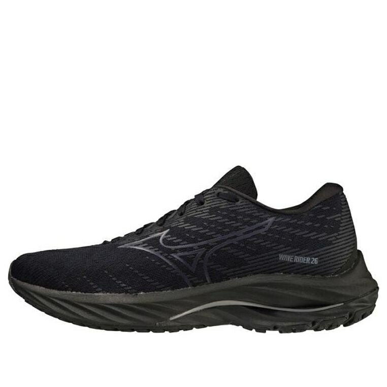 ミズノ 縮くれる ウェイブ 黒いこと 黒いこと \u0027BLACK GREY\u0027 スニーカー レディース MIZUNO (WMNS) WAVE RIDER 26 DARK J1GD220323 / BLACK