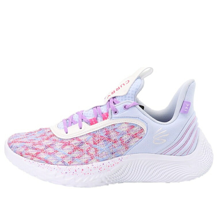 カリー 青味 青み 紫 パープル サクラ色 アンダーアーマー \u0027FOR W\u0027 スニーカー メンズ UNDER ARMOUR UNDER ARMOUR CURRY 9 THE 3025684-401 / BLUE PURPLE PINK