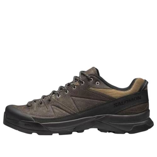 サロモン レザー 黒色 ブラック ディープ DARK BLACK スニーカー メンズ SALOMON X-ALP LOW DISTRESSED LEATHER EARTH 478227 / DARK EARTH BLACK DEEP LICHEN