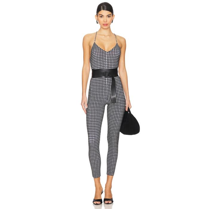 Norma Kamali 【 Low Back Fara Slip Catsuit Women Large Houndstooth 】 レディース