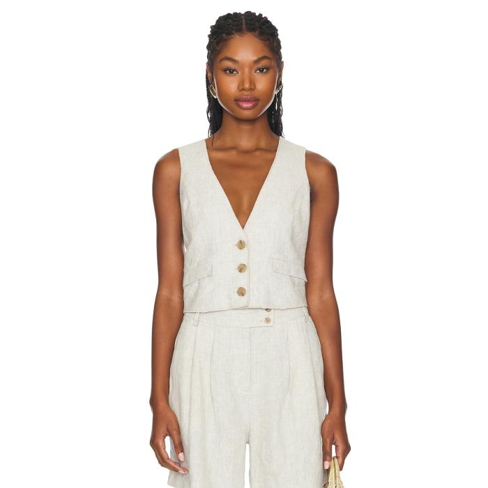 Central Park West 【 Beckett Linen Vest Women Flax 】 ベスト レディースファッション コート ジャケット レディース 15,244円