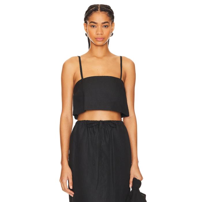 Bondi Born 【 Delphi Crop Top Women Black 】 Crop クロップ レディースファッション トップス ベアトップ チューブトップ レディース 黒色 ブラック