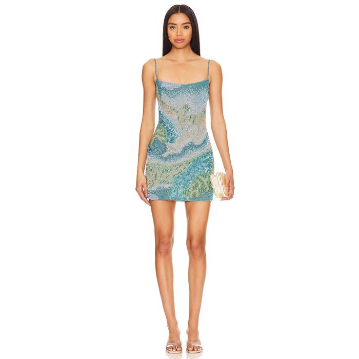 Cult Gaia 【 Bebe Short Sleeveless Dress Women Landscape Print 】 Sleeveless ノン衣袂 御召しもの レディース