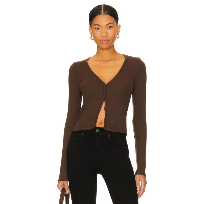 La Made 【 Sweet V Cardi Women Mahogany 】 レディース