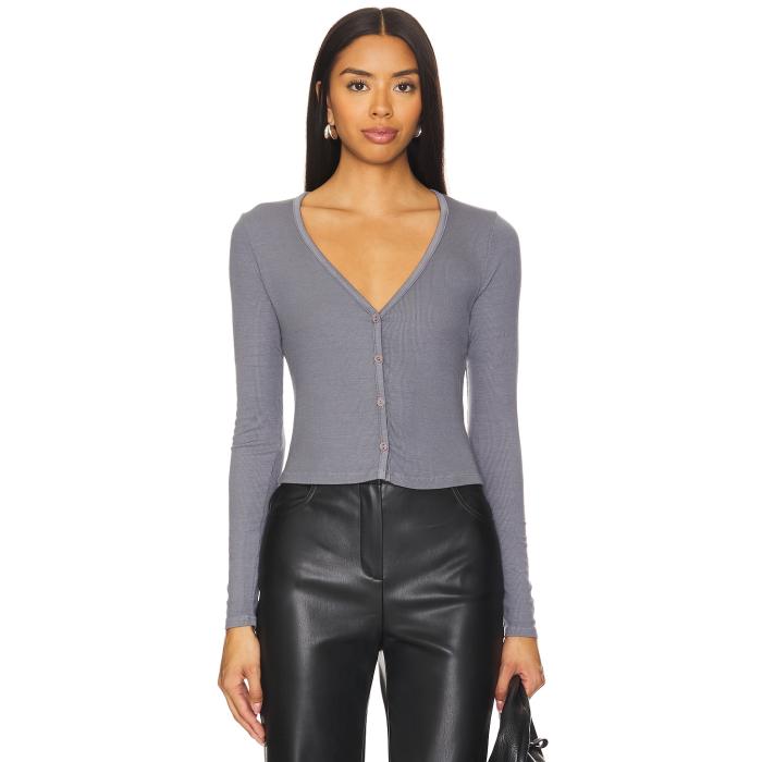 La Made 【 Sweet V Cardi Women Charcoal Grey 】 レディースファッション トップス その他 レディース チャコール 灰色 グレー