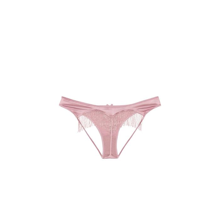 フルールドゥマル Fleur Du Mal 【 Beaded Fringe Ouvert Heart Shaped Panty Women Rosebud 】 インナー 下着 ナイトウェア レディース インナー 下着 ランジェリー ショーツ Tバック Gストリング レディース