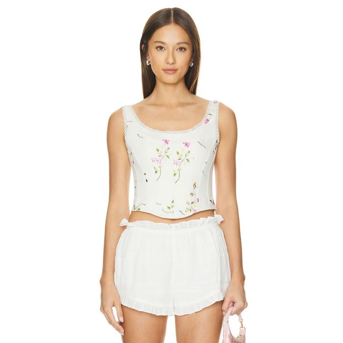 Loveshackfancy 【 Rhapsody Bustier Women Antique White 】 レディースファッション トップス その他 レディース 白色 ホワイト