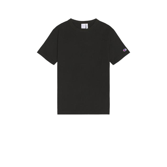 はやりっ児 Champion 【 Usa Short Sleeve Tee Men Black 】 Sleeve 捩り プルオーバー メンズ 黒いこと 黒いこと