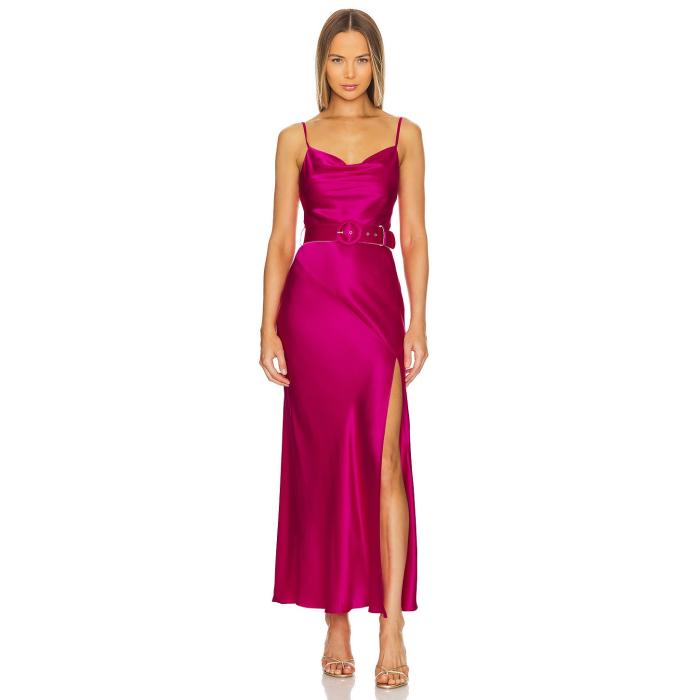 Nicholas 【 X Revolve Simone Cowl Neck Gown Women Magenta 】 レディースファッション ドレス レディース マジェンタ