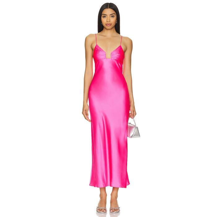 スサナモナコ Susana Monaco 【 Silk Midi Dress Women Shocking Pink 】 ドレス レディースファッション ドレス レディース pink ピンク