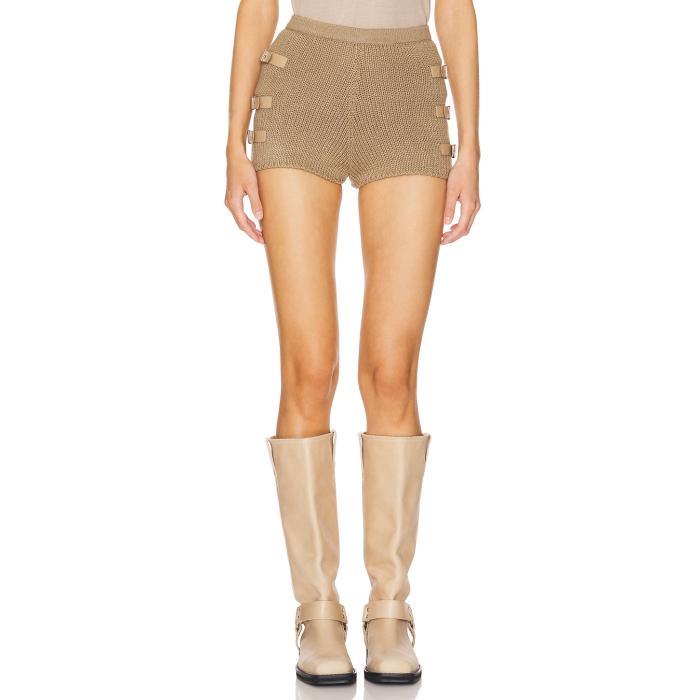 Understated Leather 【 Knitted Buckle Shorts Women Oatmeal 】 バックル ショーツ レディースファッション ボトムス パンツ レディース