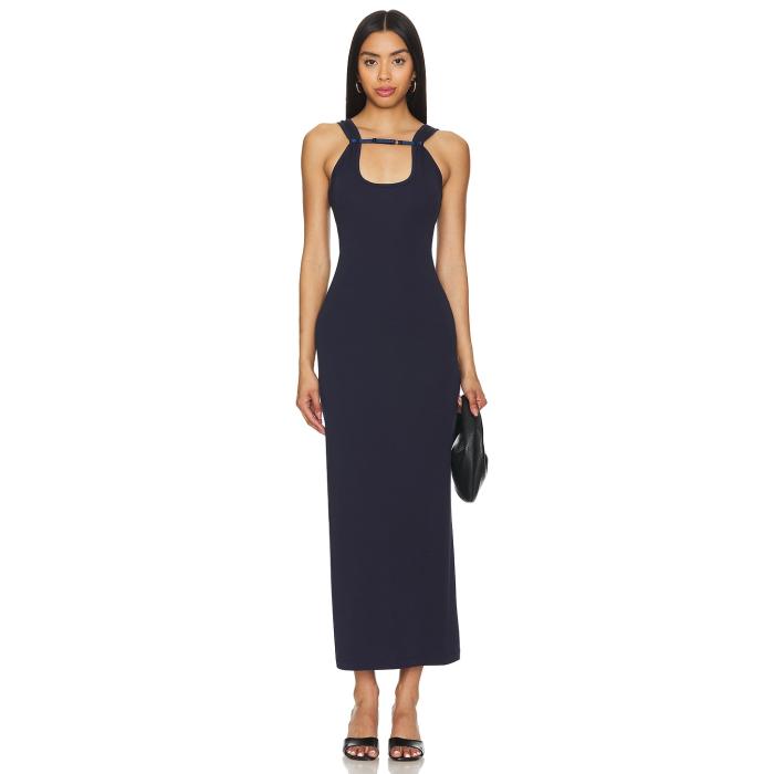 Wynn Hamlyn 【 Rib Strap Maxi Dress Women Navy 】 ストラップ ドレス レディースファッション ドレス レディース 紺色 ネイビー
