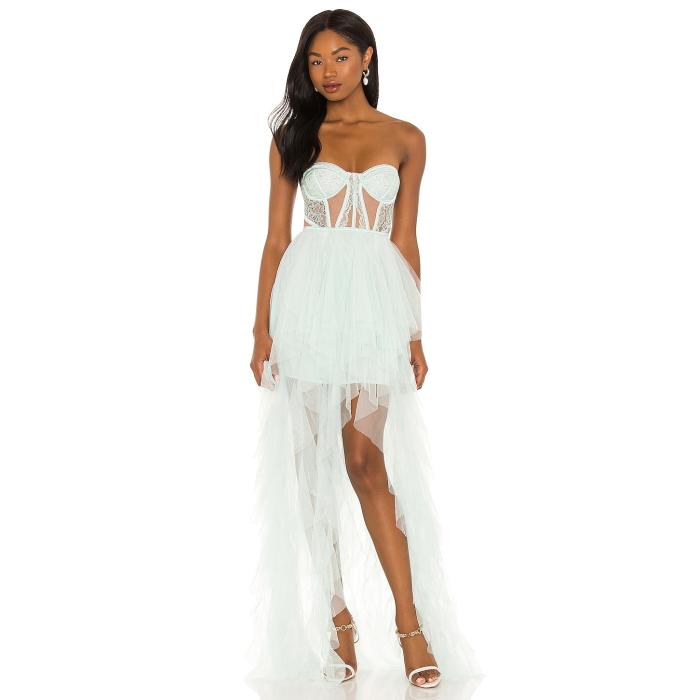 For Love & Lemons 【 X Revolve Bustier Hi Low Gown Women Blue 】 レディースファッション ドレス レディース 青色 ブルー