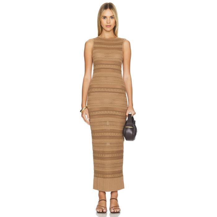 Lacademie 【 By Marianna Ellen Midi Dress Women Brown 】 ドレス レディース 茶色 ブラウン
