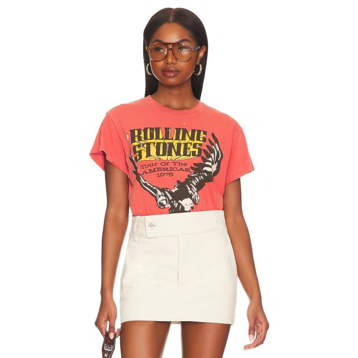 Madeworn 【 The Rolling Stones Tee Women Cherry 】 Tシャツ レディースファッション トップス Tシャツ カットソー レディース