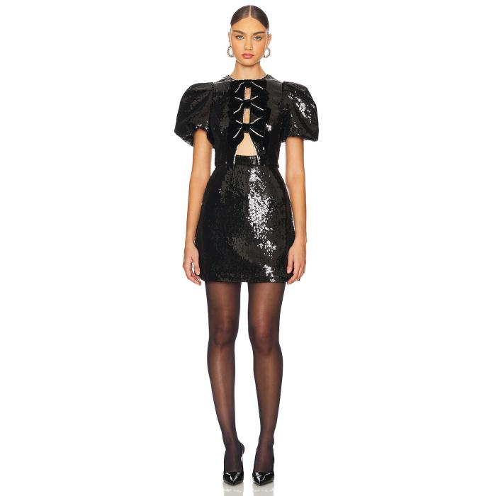 Rebecca Vallance 【 X Nicky Hilton Lena Bow Mini Dress Women Black 】 ドレス レディースファッション ドレス レディース 黒色 ブラック