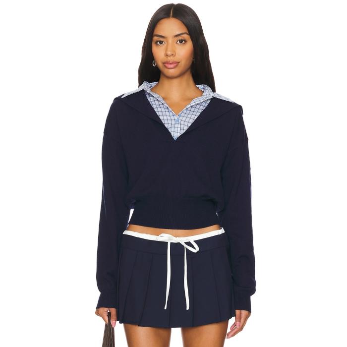 ライオネス Lioness 【 Racquet Club Knit Women Navy 】 野球クラブ 編み物 レディース 紺色 米国海軍