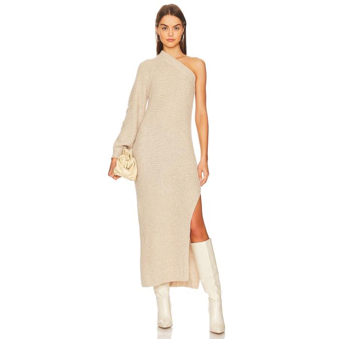 L'academie 【 Feride One Shoulder Midi Dress Women Oatmeal 】 ドレス レディース｜スニケス
