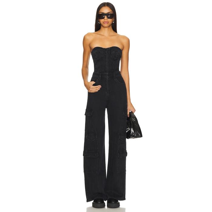 ハドソンジーンズ Hudson Jeans 【 Bustier Cargo Jumpsuit Women Riviera Noir 】 カーゴ ジャンプスーツ レディースファッション その他 レディース